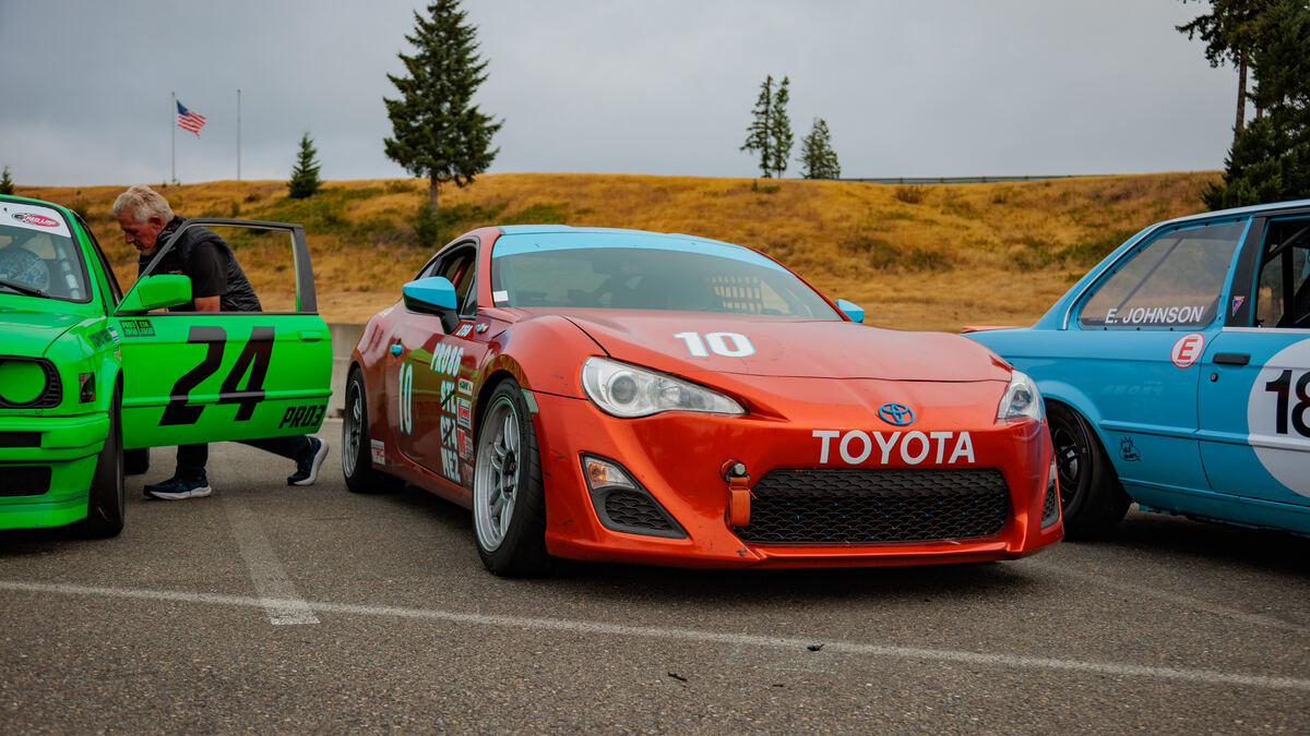 Pro86 race car on track