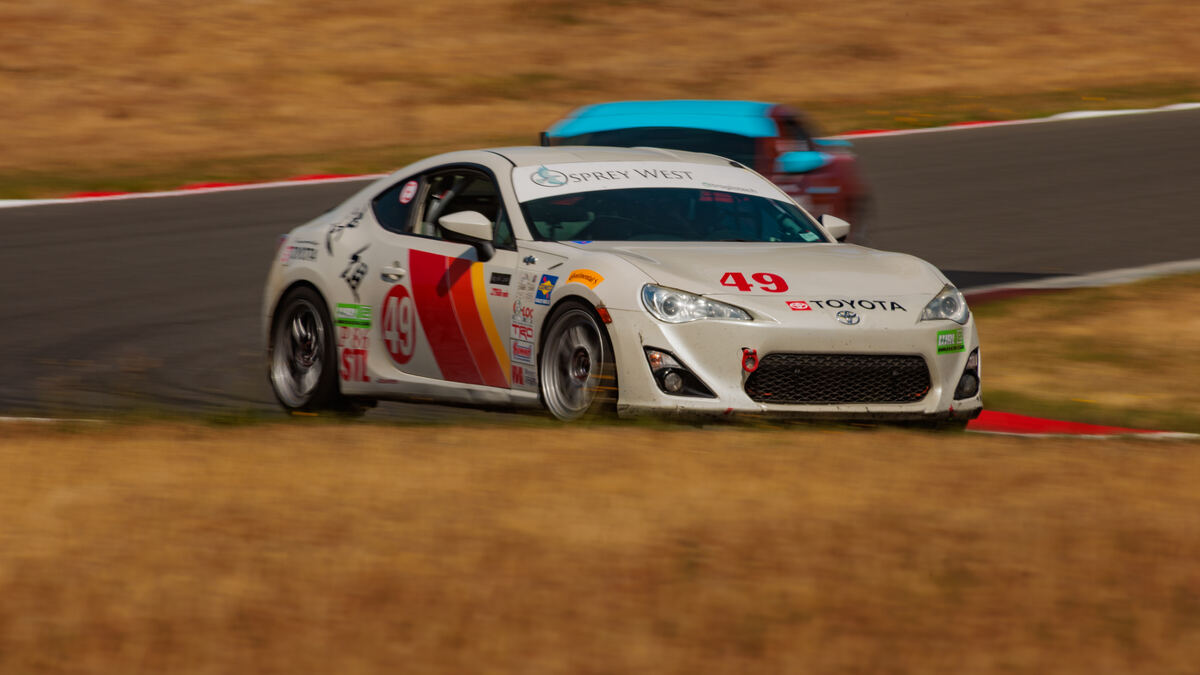 Pro86 race car on track