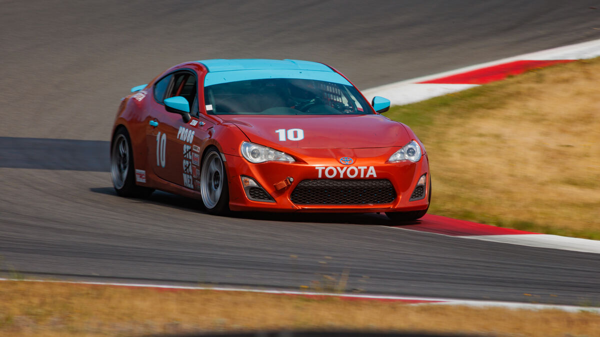 Pro86 race car on track