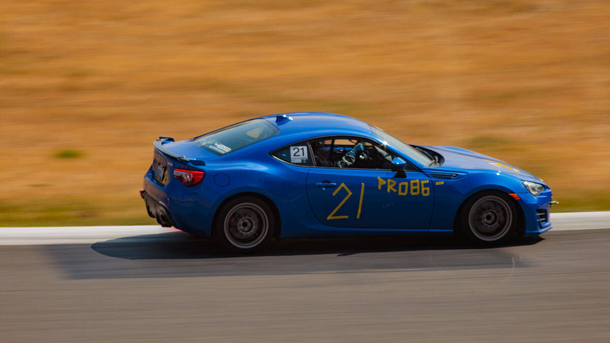 Pro86 race car on track