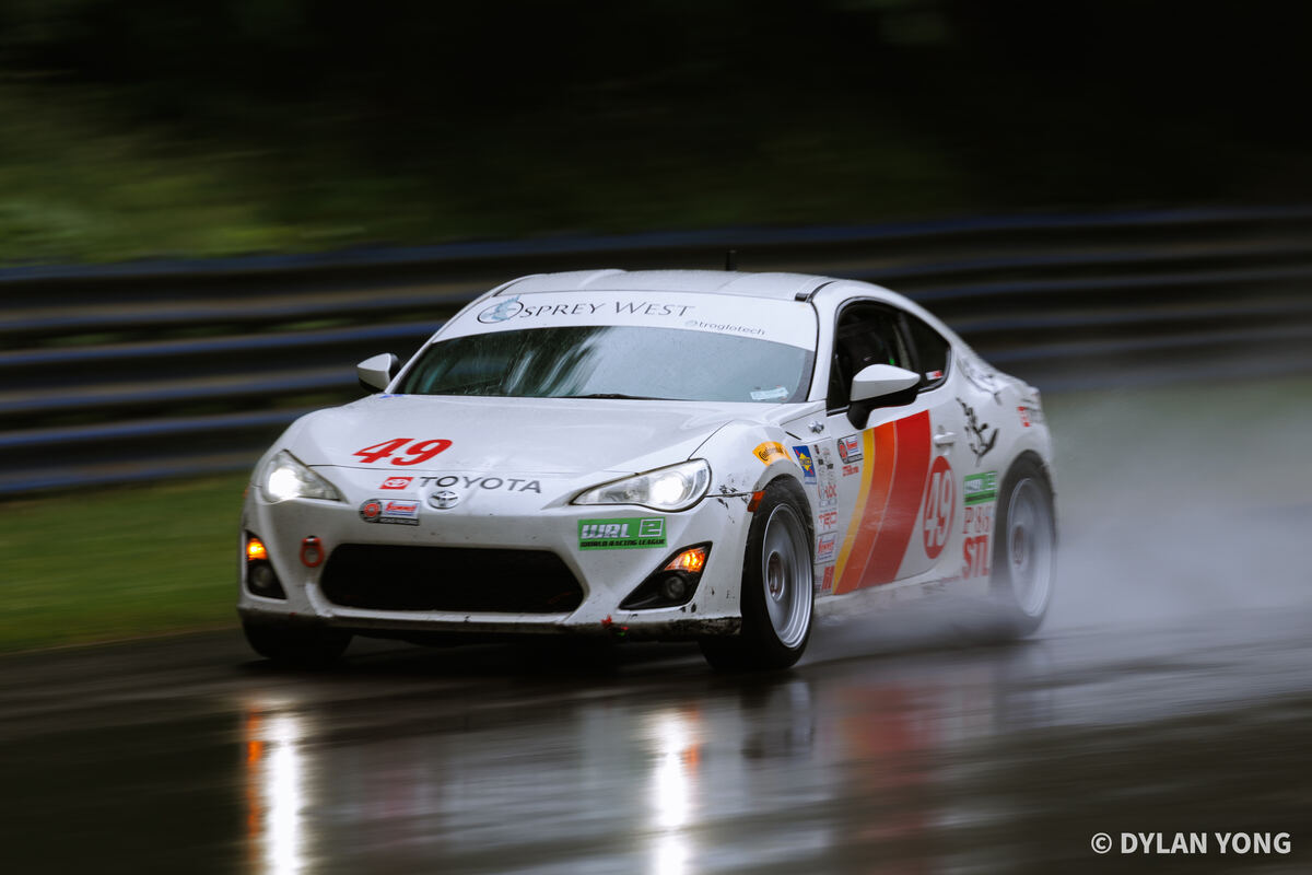 Pro86 race car on track