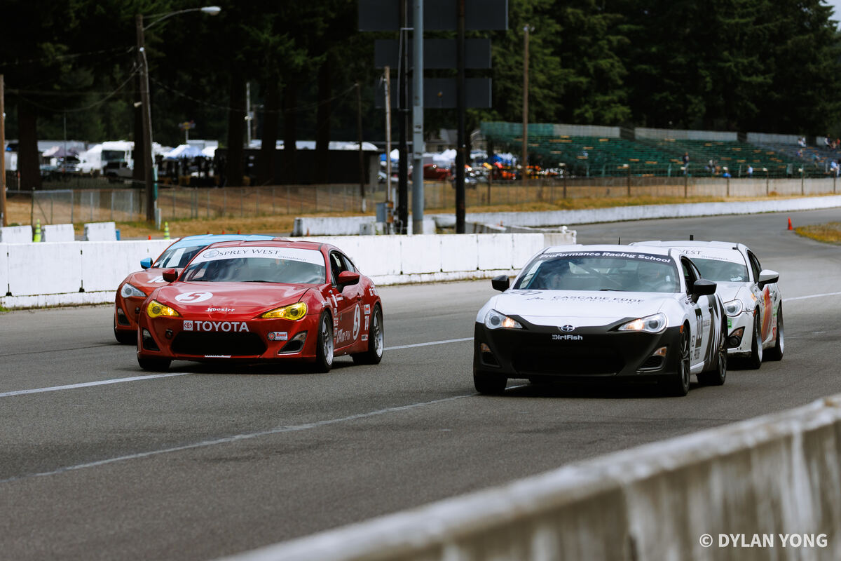 Pro86 race car on track