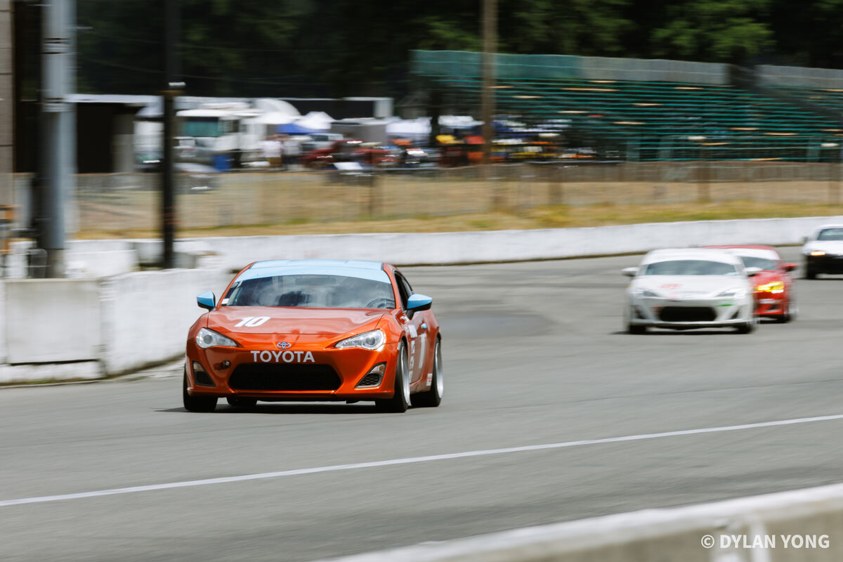 Pro86 race car on track