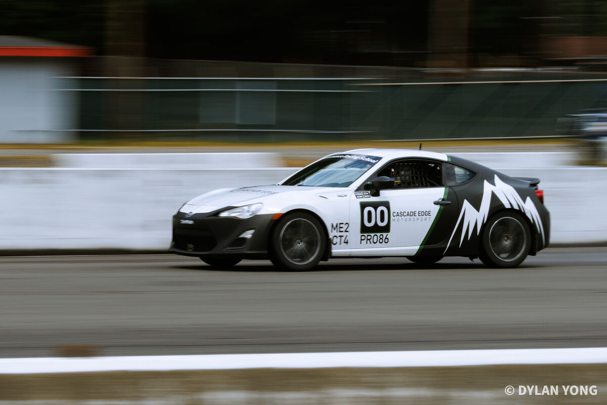 Pro86 race car on track