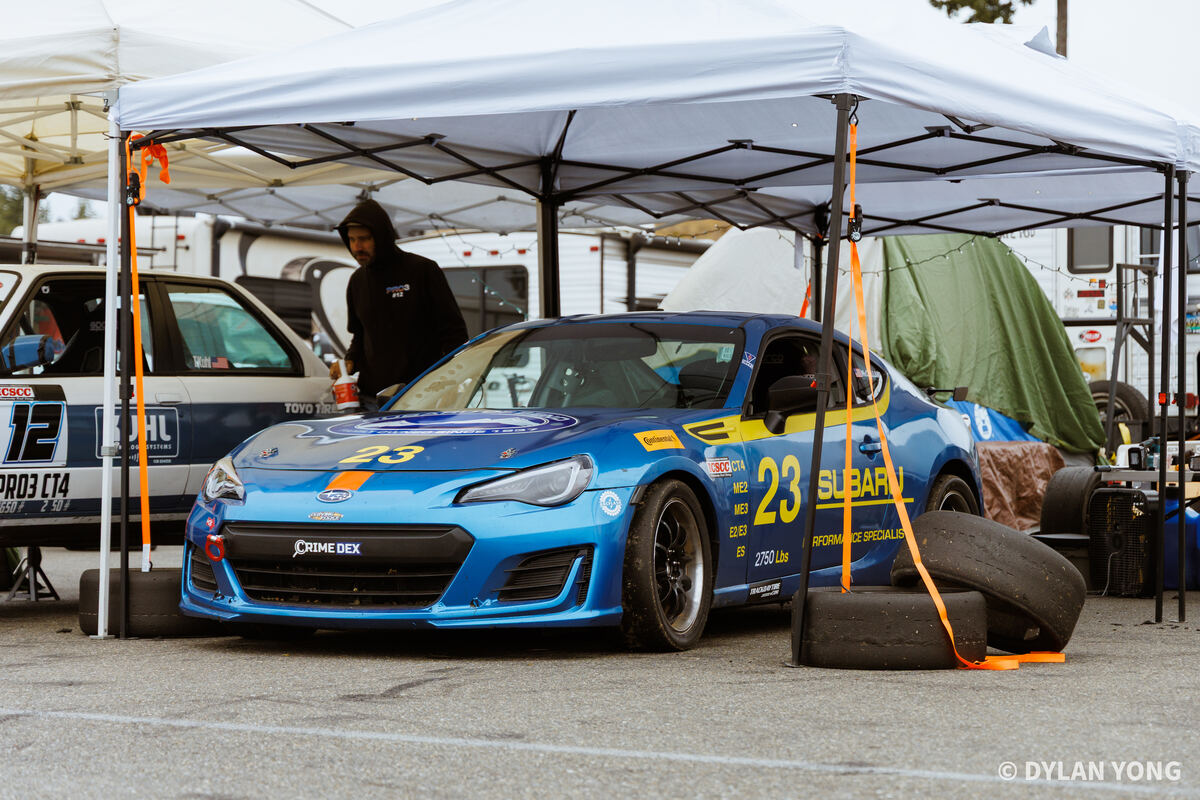 Pro86 race car on track