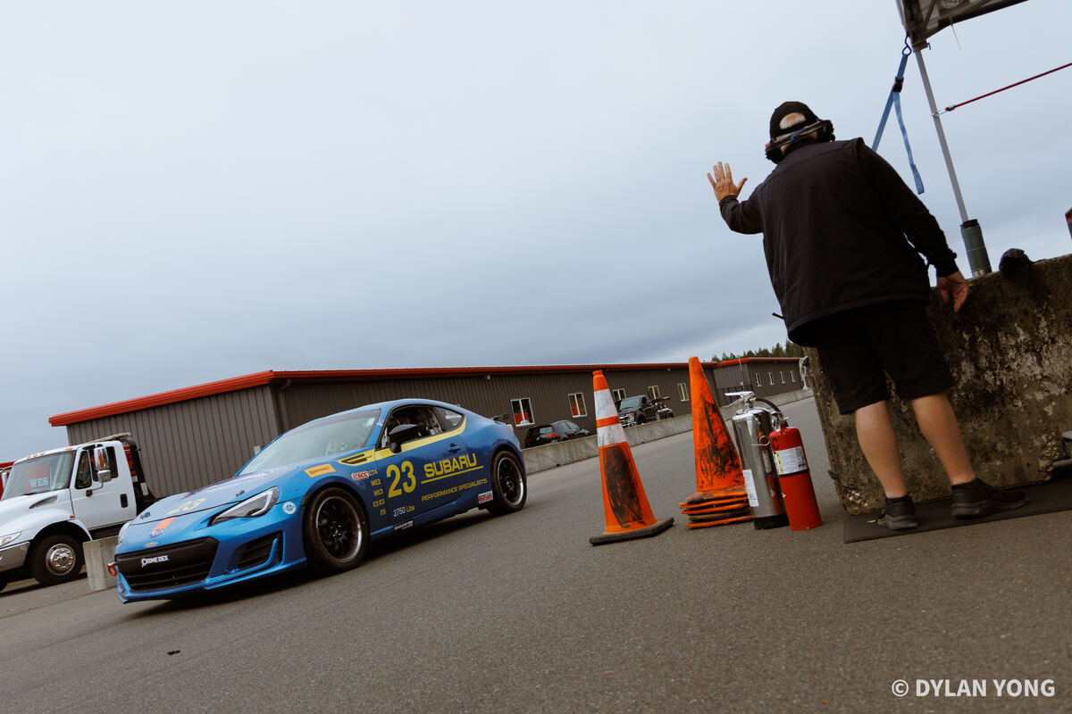 Pro86 race car on track