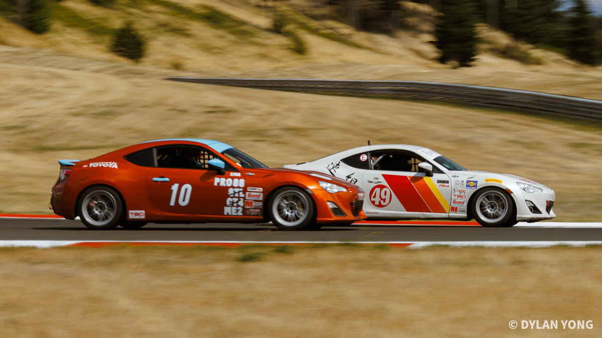 Pro86 race car on track